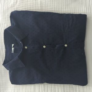 Gap Women's Navy Clip Dot Button Down size XL